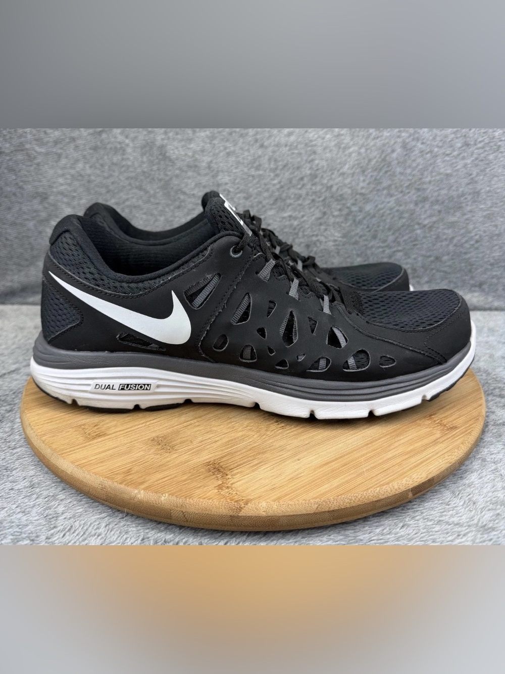 Nike Dual Fusion Run 2 Black Gray White Running Sneakers Shoes-Mens 11